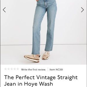Madewell Perfect Vintage Straight Leg Jean